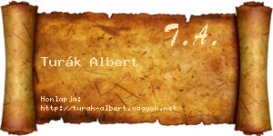 Turák Albert névjegykártya
